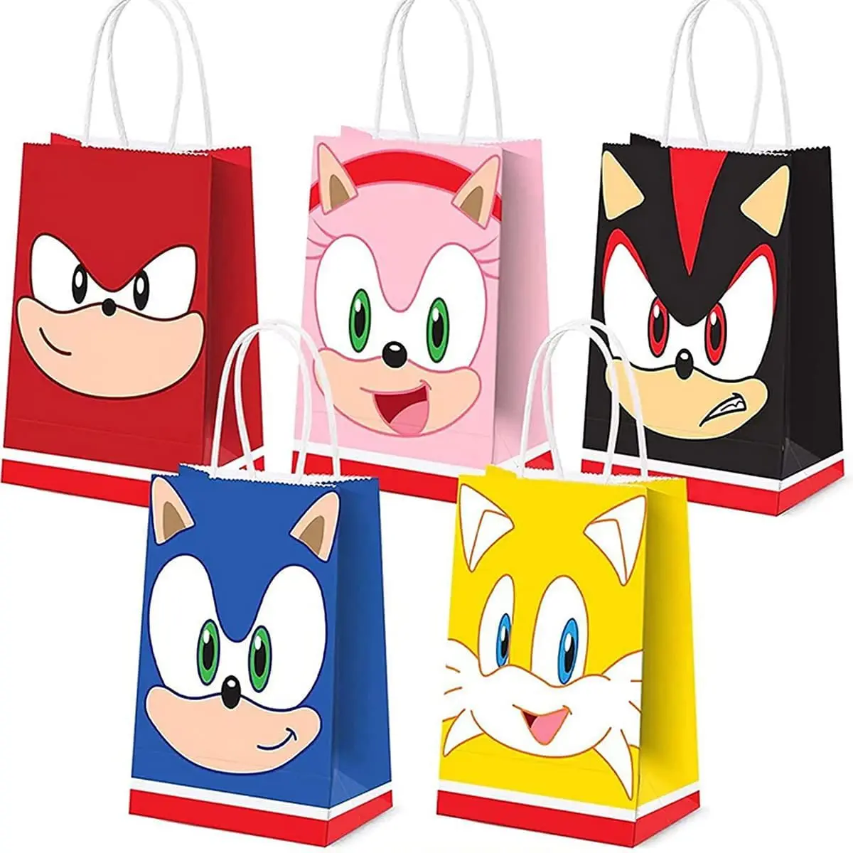 Sonic the Hedgehog Gift Bags Kids Happy Sonic Theme Birthday Party Decoration Gift Box Lots Packing Paper Handle Bag Sonic Decor