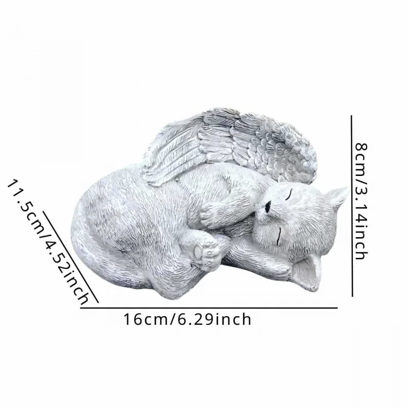 الحلي الحيوانية الإبداعية الملاك القط الكلب الغزلان النحت ديكور المنزل الراتنج الحرف بالجملة #6