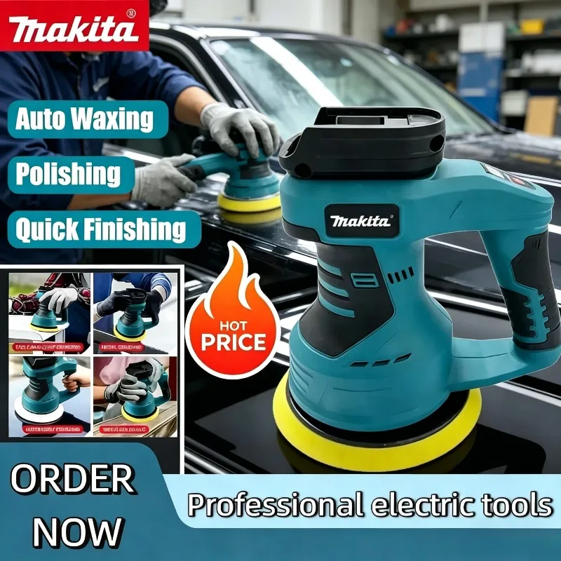 

Аккумуляторная полировальная машинка Makita 18В с регулировкой скорости (8 режимов), электрический инструмент для вощения, полировки и нанесения защитного покрытия, беспроводная полировальная машинка для автомобиля