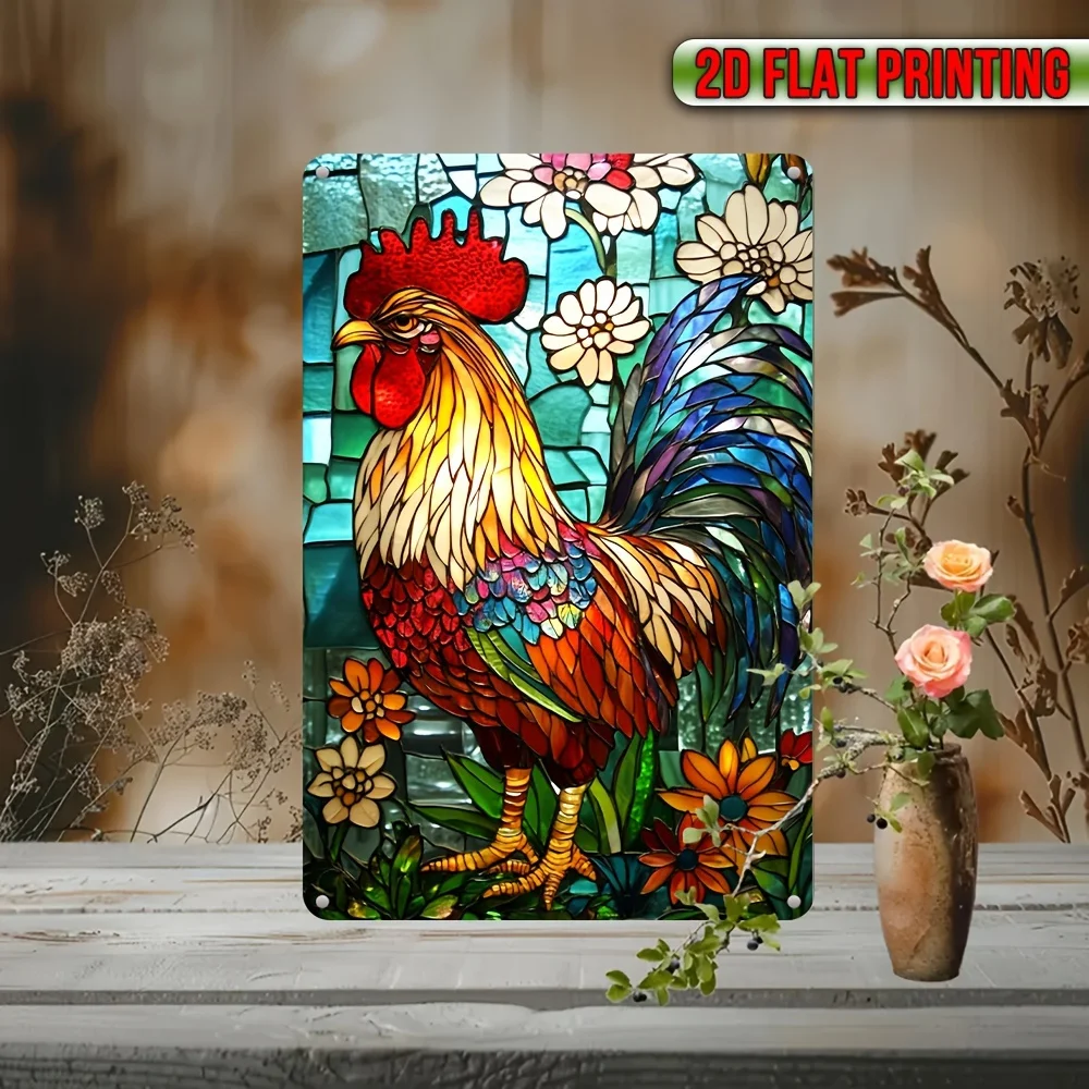 Chic Aluminum Wall Sign -  UV-Printed Decorative Plaque for Home,Kitchen, Versatile Festive Hanging Decor, English Language, Mul