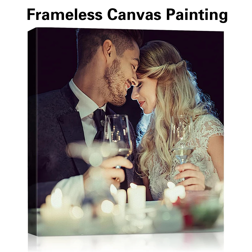 

1pc Frameless Personalize Custom Photo Wedding Wall Art Prints Poster Painting Wall Picture Bathroom Decor Creative Decoration