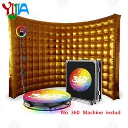 Poland Stock Fotobudka 360 Video budka Wynajem Golden Silver Wall Photo Booth Background Inflatable Wall For Party Events Rental