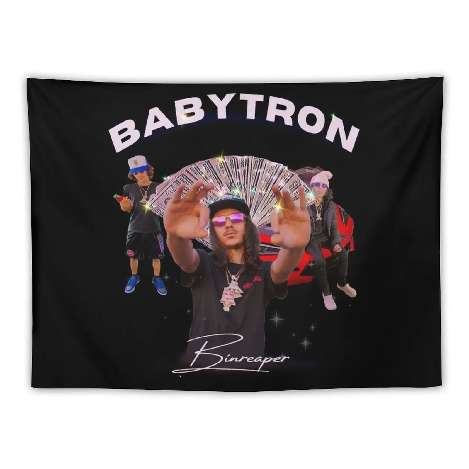 New babytron 90s rap tee shirt Tapestry Room Ornaments Things To Decorate The Room Decorative Wall Mural Tapestry For Bedroom