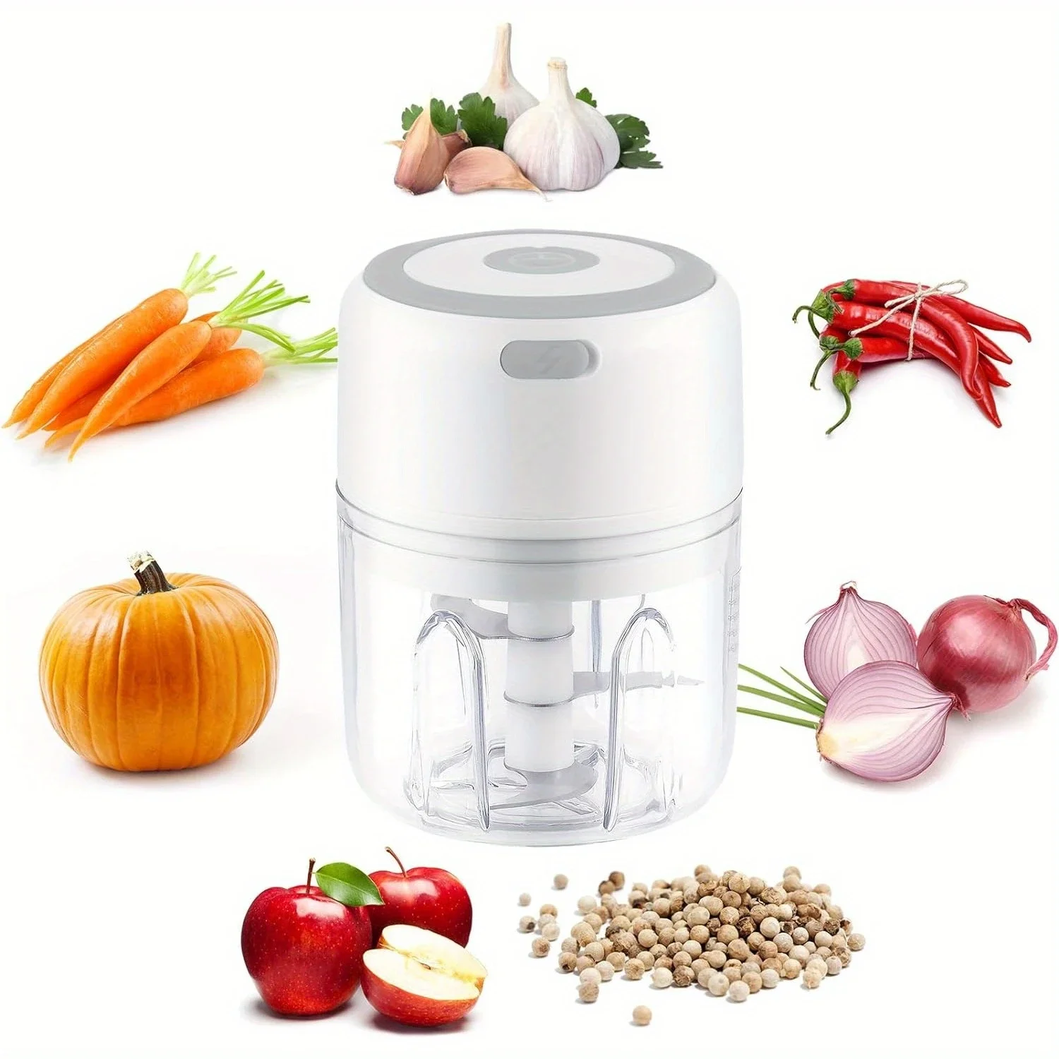 

Food Chopper, 250ML Mini Wireless Portable Meat Grinder, USB Charging Garlic Chopper, Easy to Clean, Food Processor for Chili/On