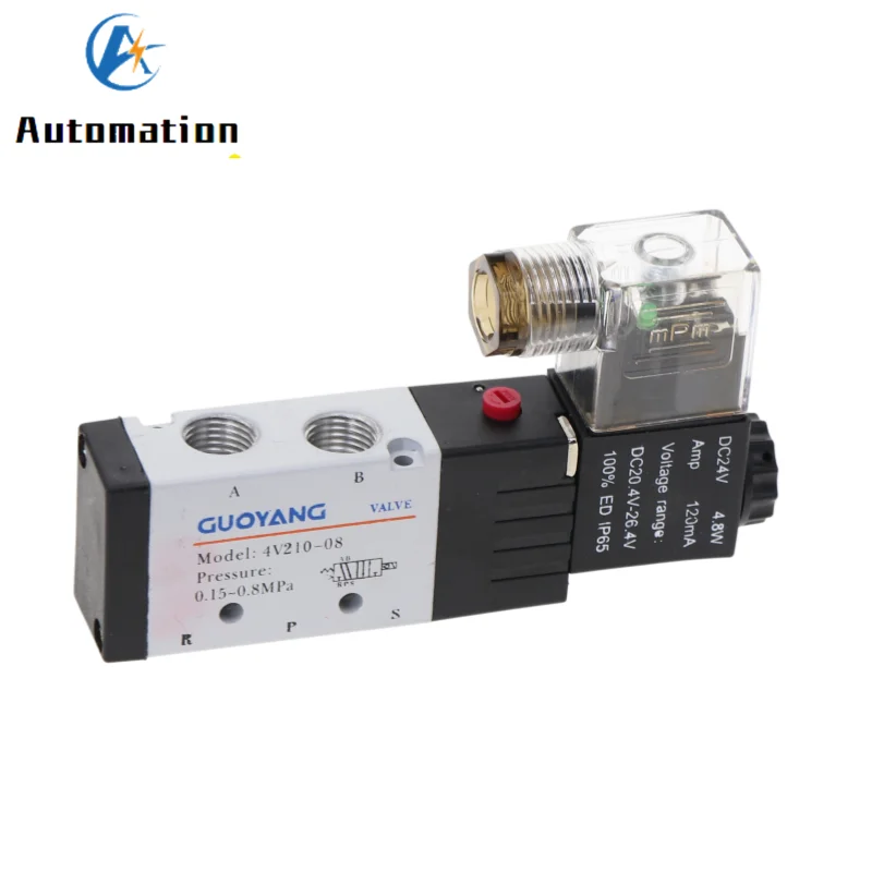 5Way 2 Position Electric Solenoid Valve 4V210-08 1/4' Port Size DC12V,24V, AC110V,220V, Pneumatic Parts Air Control Valve