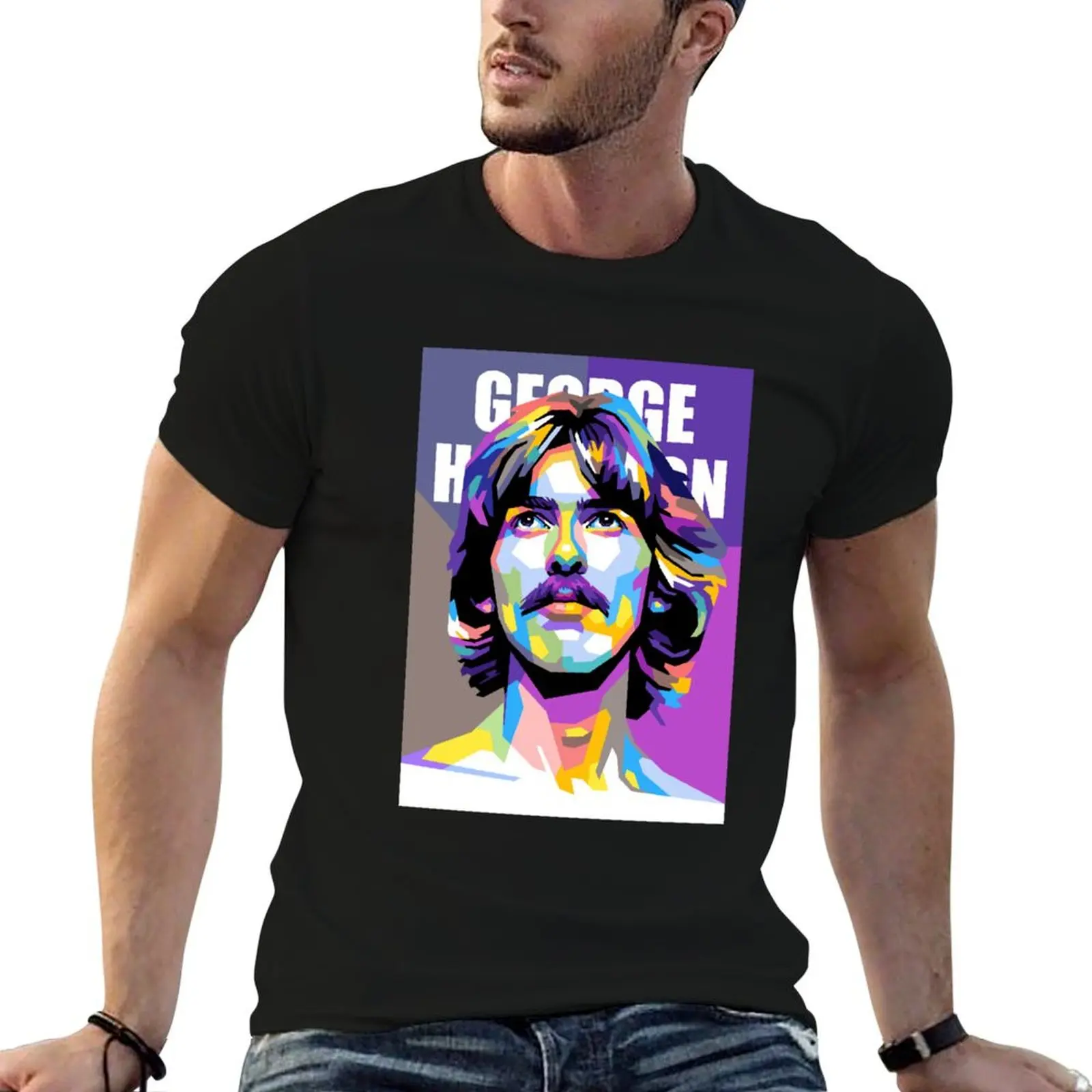 

George Harrison in WPAP Style T-Shirt baggy shirts korean fashion anime clothes plus sizes mens t shirts