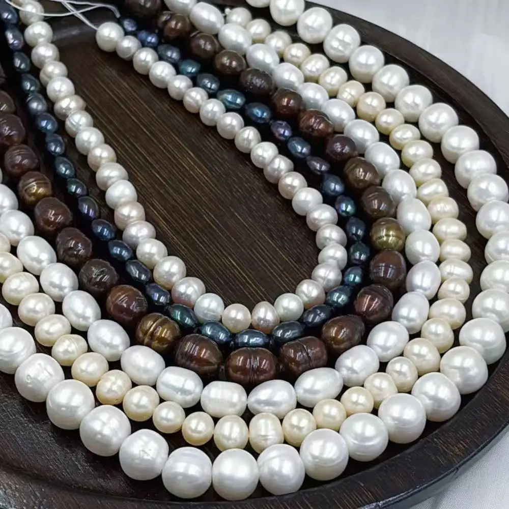 Different Color Shape Natural Freshwater Pearl Necklace Bracelat Jewelry Making Accessories Loose Beads 14