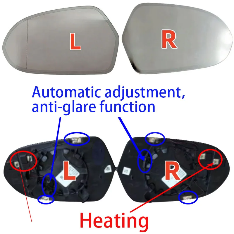 For Audi A6 C7 2012 2013 2014 2015 2016 2017 2018 Auto Dimming Anti Glare Heated Rear Mirror Glass Left or Right New