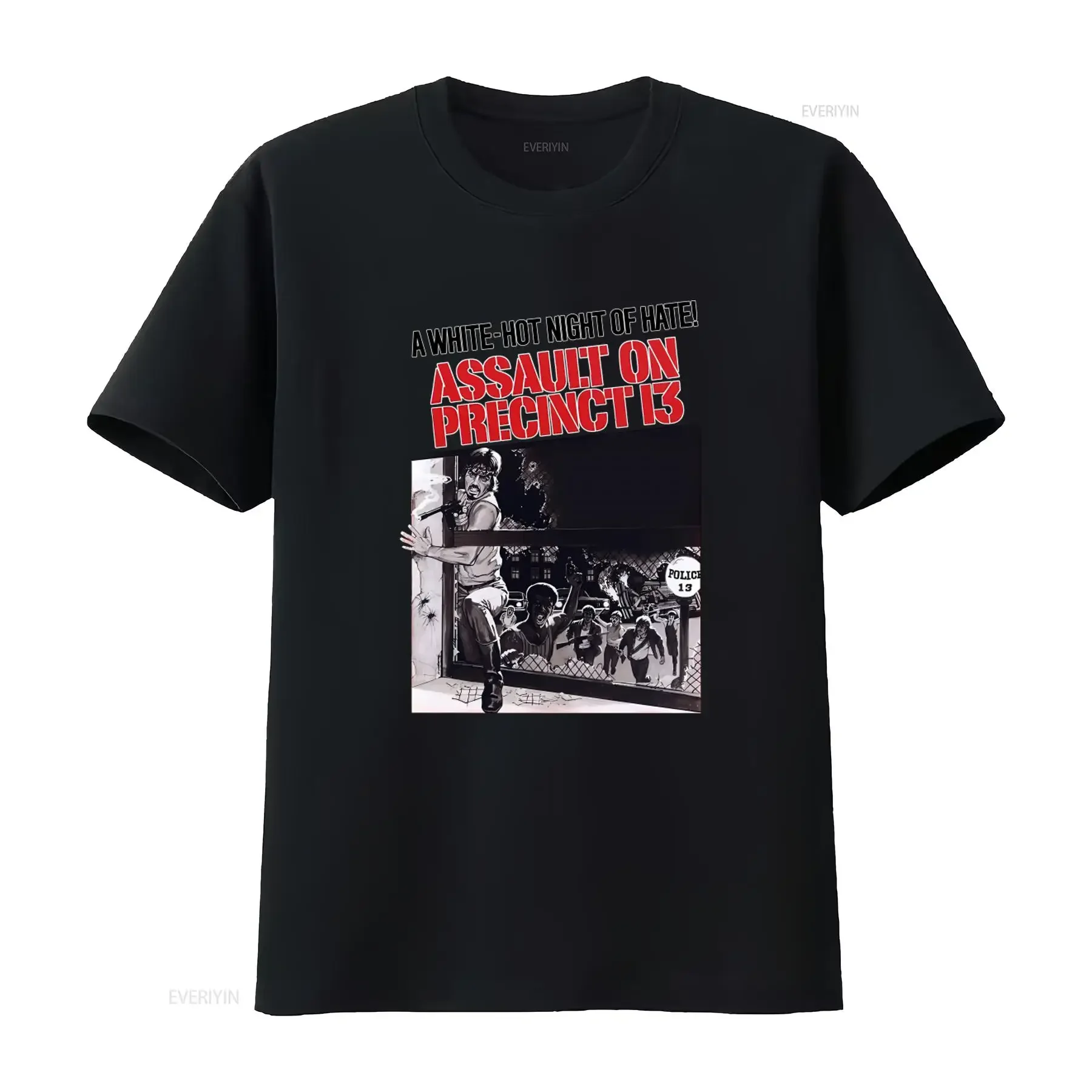 Assault On Precinct 13 Cult Movie T Shirt A White Hot Night of Hate Design vintage Washed Soft designer clothes Stylish graphic
