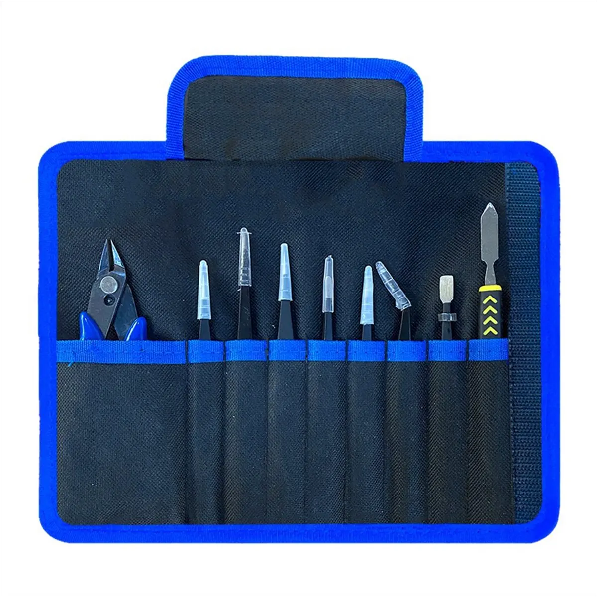 【TODAY-BUY】9PCS/Set Tweezers Electronic Diagonal Pliers Set Crowbar Stick Bag False Eyelash Extension Clip Pliers Eyebrow Tweeze