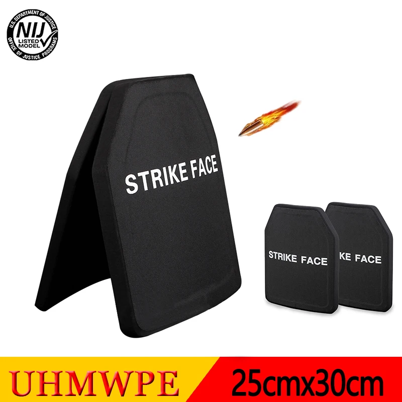 UHMWPE Bulletproof Protection Body Armor Vest, Bulletproof Plate10 x 12 Inches, Light Tactical, UHMWPE, Insert Plate
