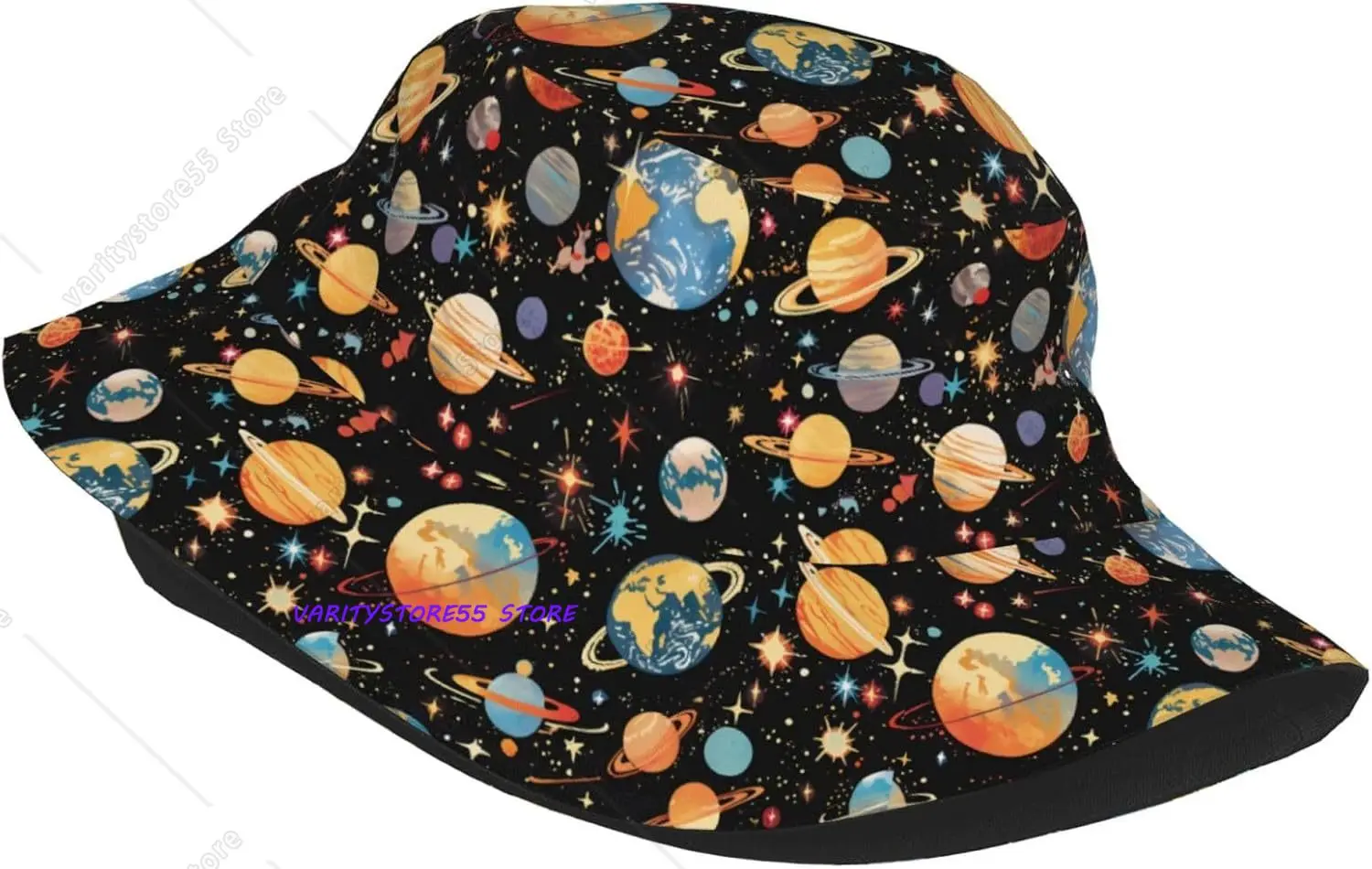 Watercolor Space Foldable Wide Brimmed Sun Hat for Unisex Uv Protection Outdoor Hat for Fishing Hiking Beach  Travel