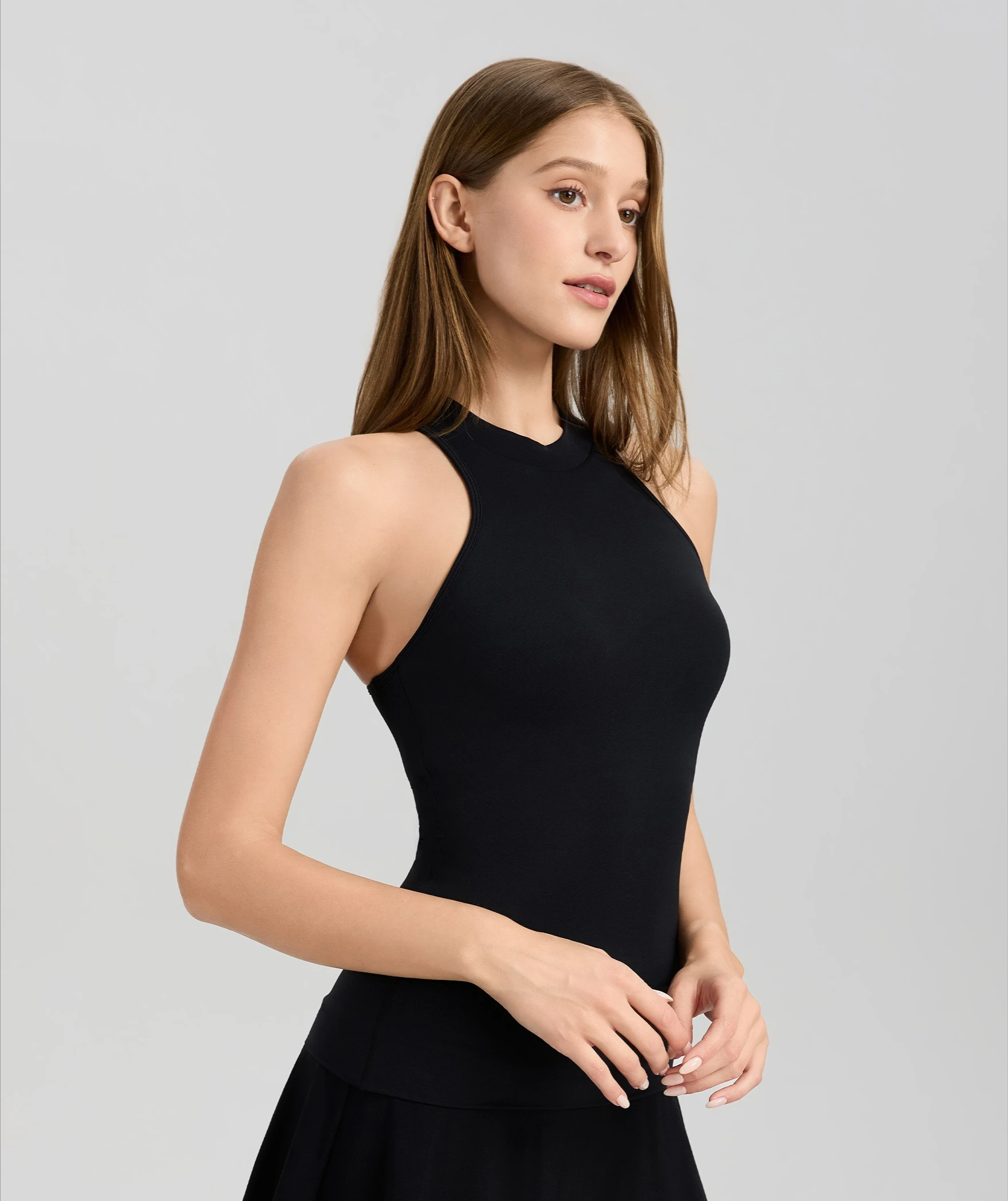 High Neck Antibacterial Belt Breast Pad Running Speed Drying Sports Bra One-piece Cup Fitness Suit Top