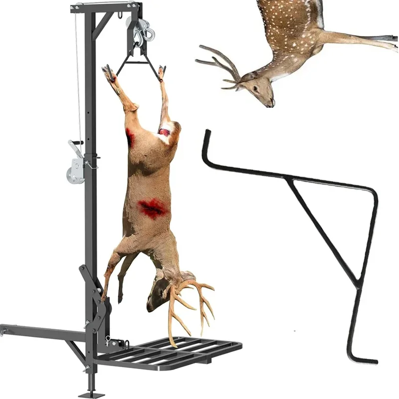 

Hunting Deer Game Hoist Pulley Lifting System Max to 700 Lbs Capacity with Drag Harness Deer Carcass Butcher Hunting Accessories