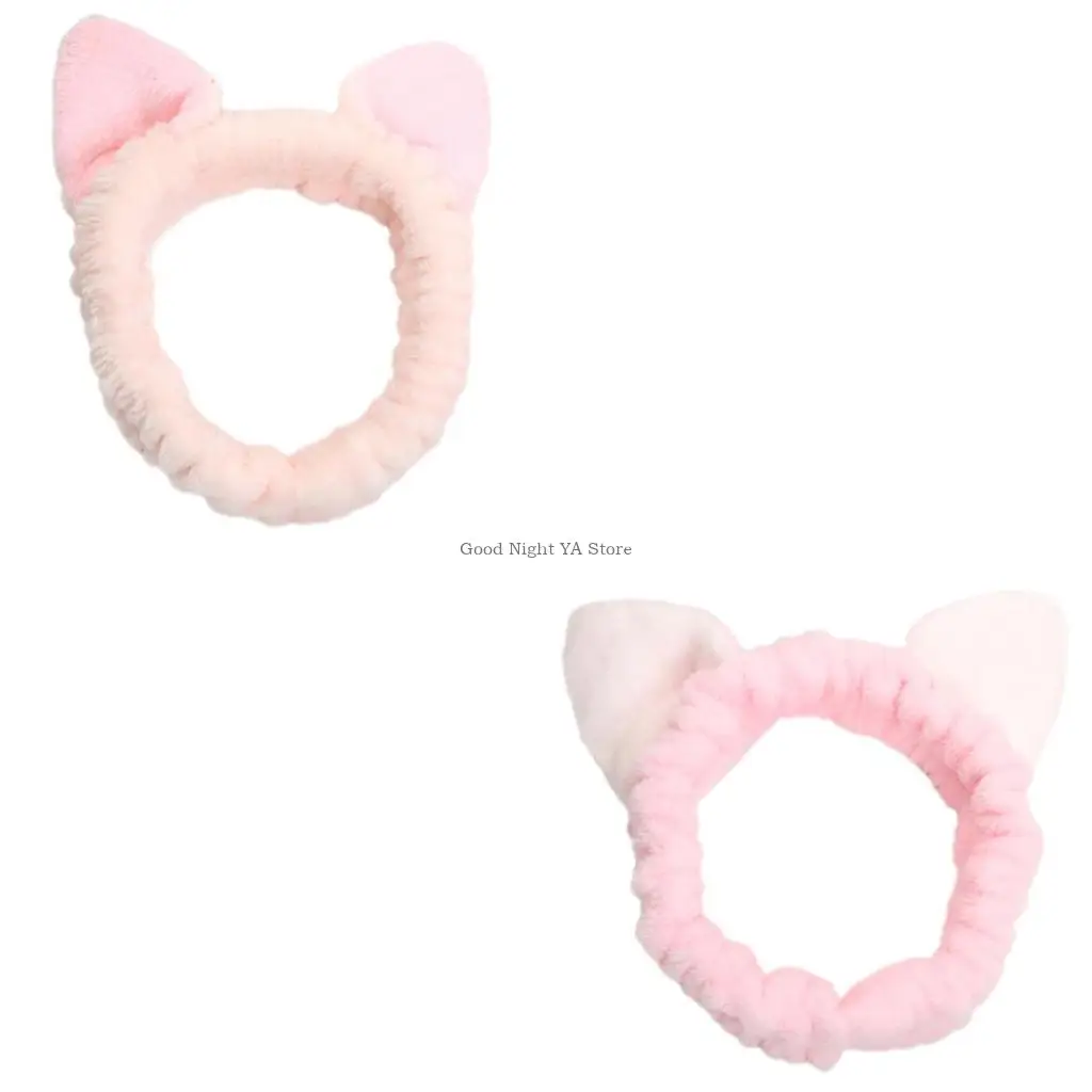 

Plush Cats Ear Hairband for Women Girl Face Washing Mask Apply Headband Music Festival Headwear Party Gathering Hairband