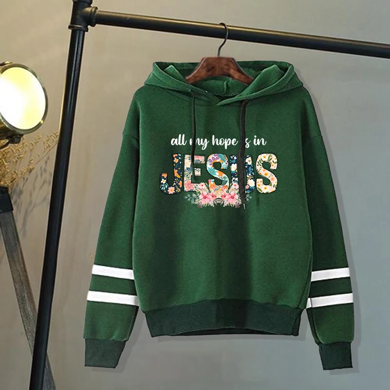 Women/Mens Hoodies All My Hope Is In Jesus Print Hoodies Sweatshirt Winter Casual Streetwear Clothes Plus Size Tops