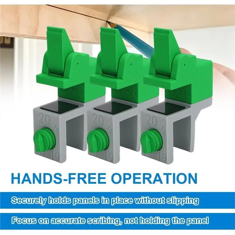ABKL-Cabinet Filler Board Positioning Clip Adjustable Scribing Clamp Jig Woodworking Panel Scriber Tool Installation