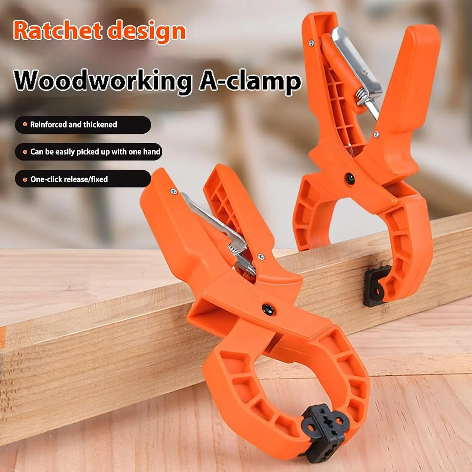 8 Zoll Schwerlast-Federklemme mit Schnellöffnungsmechanismus Starker Griff Ergonomischer Handgriff für Holzbearbeitung, Basteln und DIY-Projekte