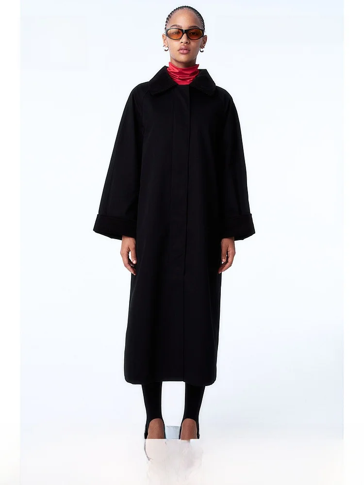 

H&M Women's Winter Tweed Cotton Coat 248092 Classic Sli Ladies' Woolen Outerwear Pure Cotton Material Autumn