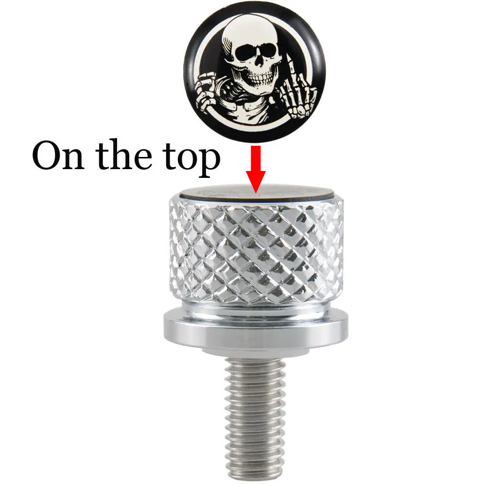 Motorcycle Skull Head Seat Screw Bolt Fairing/ Windscreen License Plate Bolts for Harley Sportster Glide Street Bob 1996-Latter