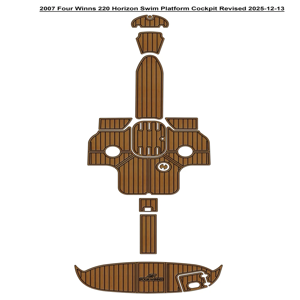 

2007 Four Winns 220 Horizon Swim Platform Cockpit Boat EVA Foam Teak Floor Pad SeaDek Gatorstep Style Self Adhesive