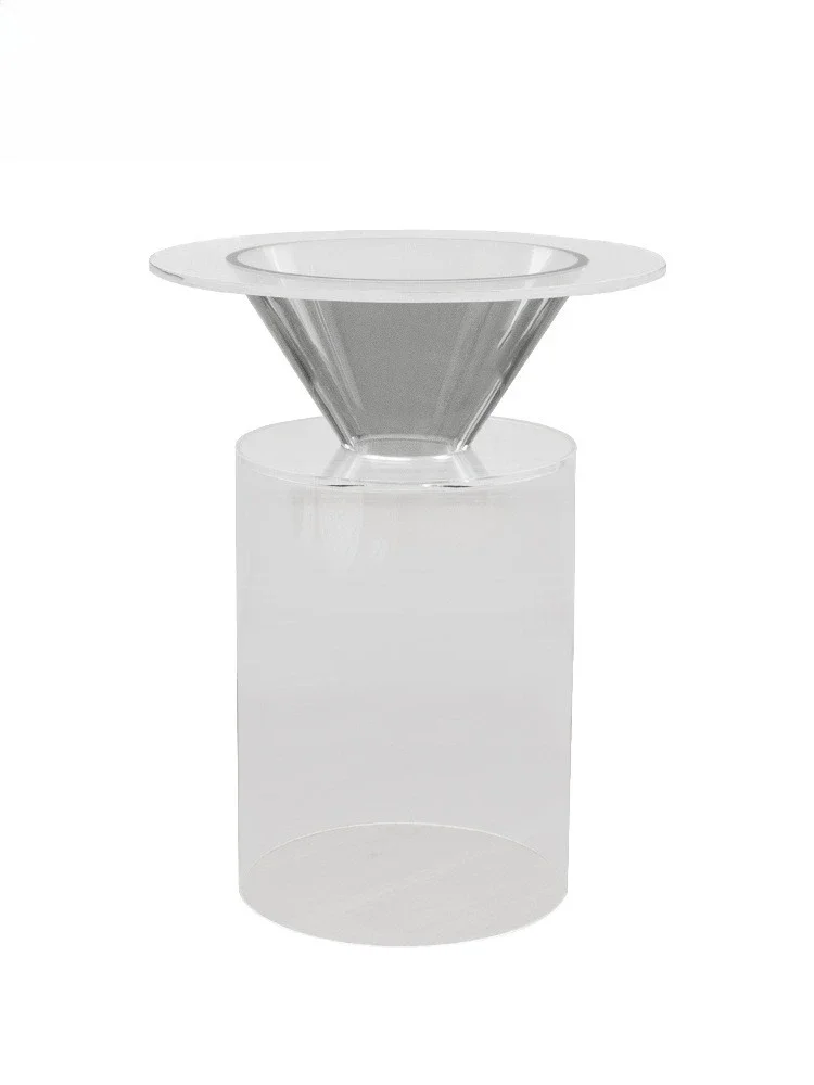 Household small coffee table balcony small round table transparent niche designer recommended corner table