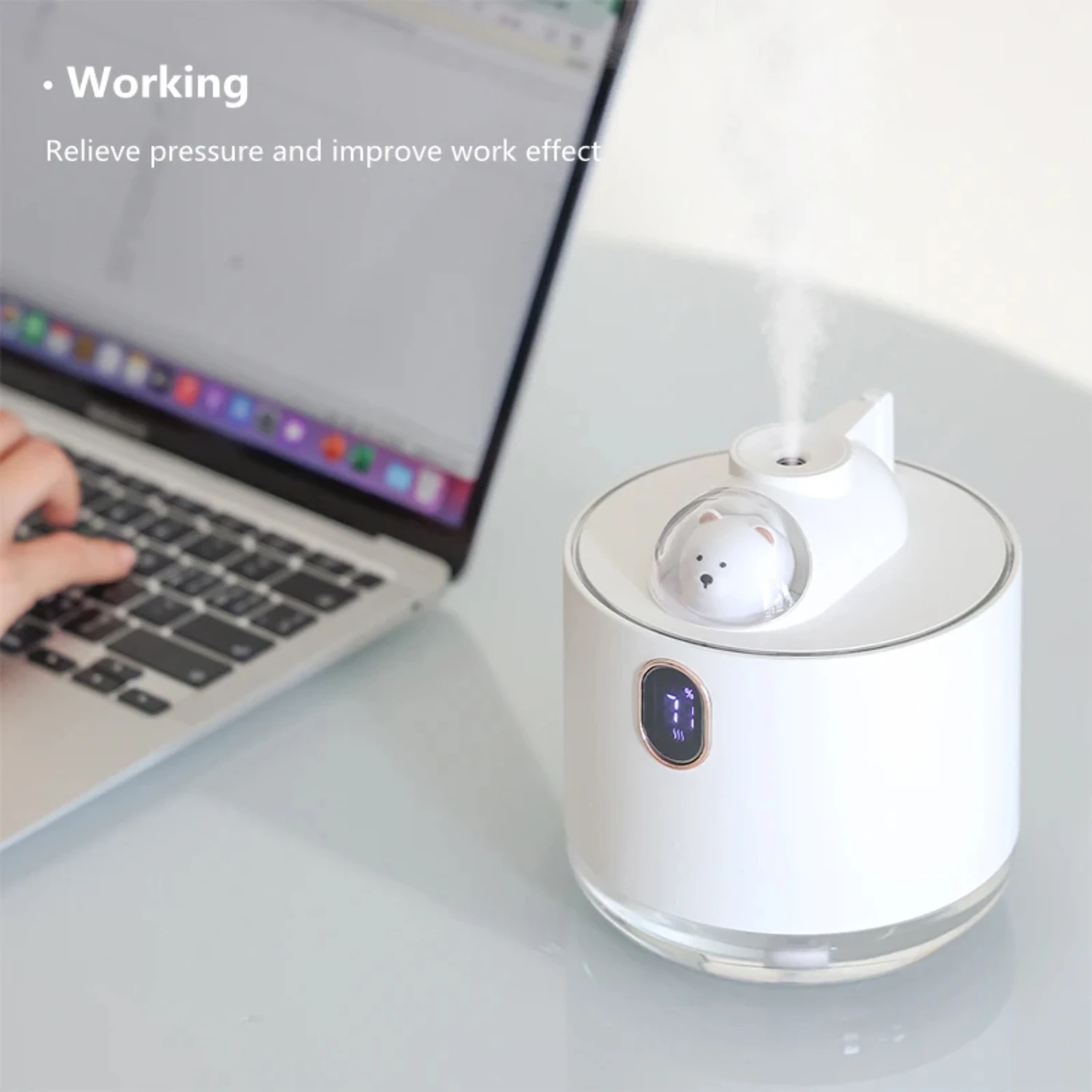 Powerful and Compact 500ML Wireless Air Purifier and Humidifier with Relaxing Aromatherapy Feature - Portable Mini Diffuser Oper