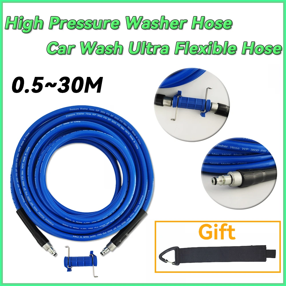 Super Flexible Kink Resistant Power Washer Hose, Car wash Pipe Extension Connector,for most of Bosch/Michelin/Black & Decker/AR