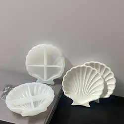 3D Shell Silicone Mold Diy Epoxy Resin Jewelry Dish Scallop Dish Storage Tray Drip Ocean Style Candlestick Plaster Mold