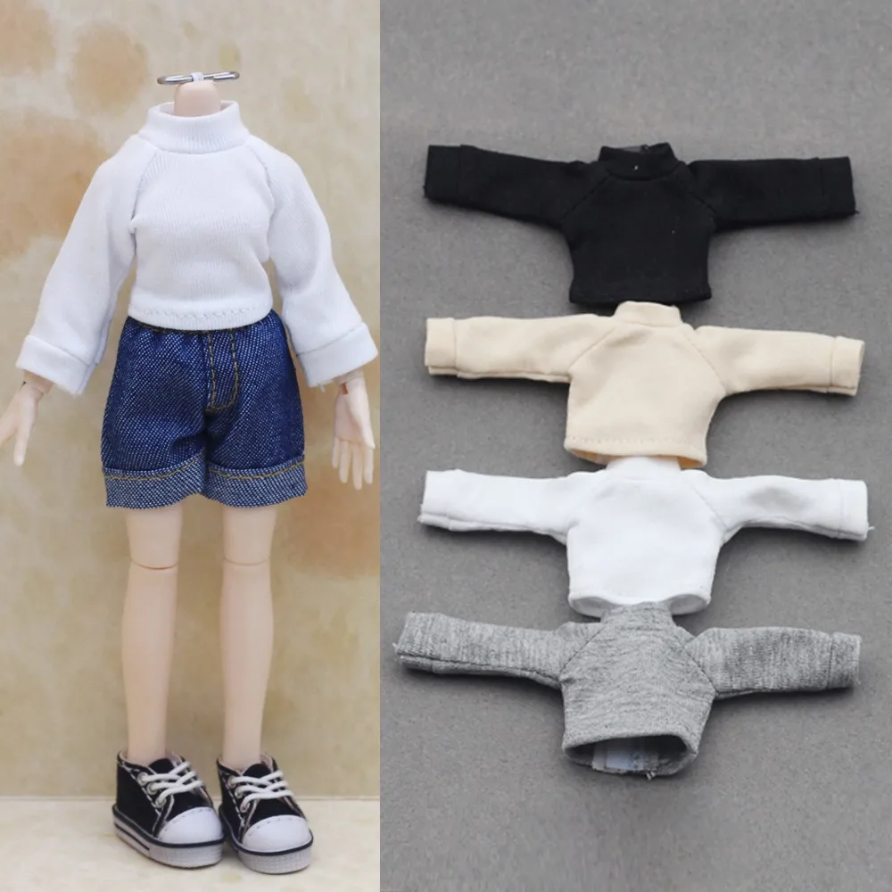 

Одежда для кукол Ob11 1/12 BJD: укороченные футболки с длинным/коротким рукавом, повседневные кроп-топы для кукол Obitsu 11, аксессуары для одежды.