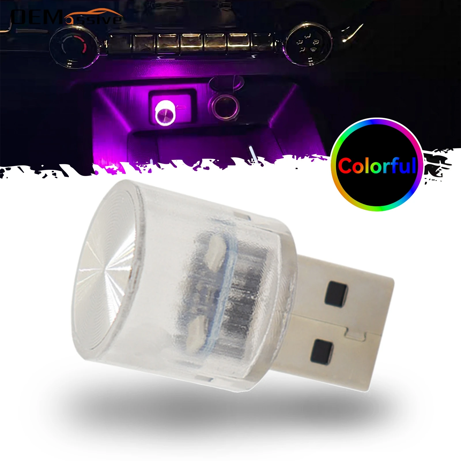 LED Decoration Atmosphere Mini Bulb USB Auto Interior Style Decorative Ambient Light Portable Lamp Emergency Lighting Universal