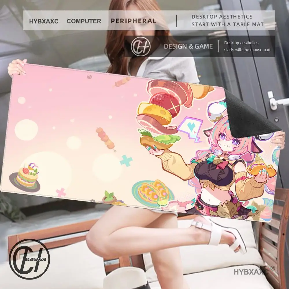 Alas Mouse HD Game Genshin Impact Varesa Gaming Besar Aksesori Kantor Komputer Besar Teclado DeskMat LockEdge Alas Mouse Keyboard