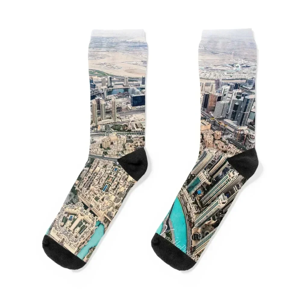 

Dubai View from the 125th floor, Burj Khalifa - Dubai - UAE Socks cool winter Run christmass gift Boy Child Socks Women's