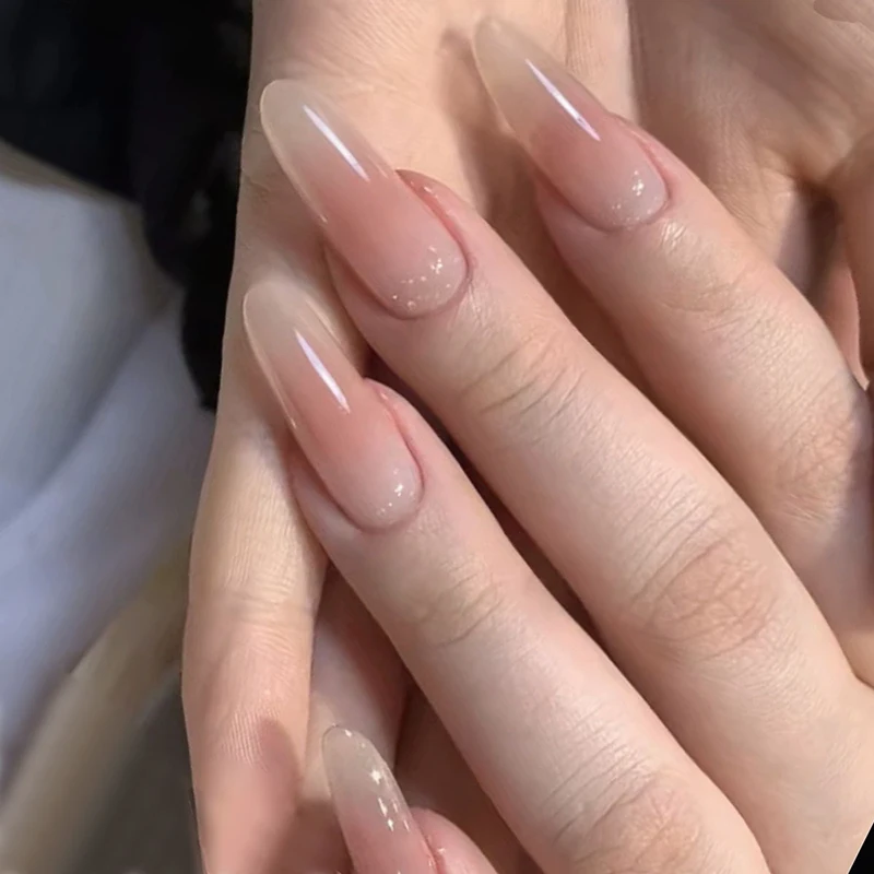 30Pcs Wearable Press On Fake Nails Nail Tips Nails Art Extension Tools Blush Color Fake Nails Removable False Nails