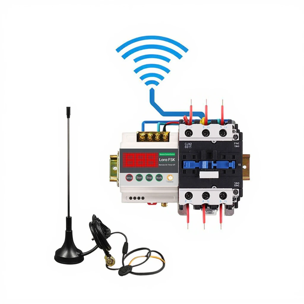 

Беспроводной релейный контроллер LORA 380 В, 15 кВт, переключатель дистанционного управления, подходит для использования на большие расстояния, максимальный ток 10 А