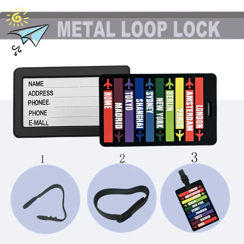 حقيبة أمتعة على شكل حرف جديد من مادة PVC تحمل اسم حقيبة الهوية وعلامة تحديد وإكسسوارات السفر #6