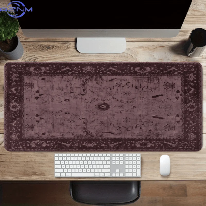 Retro Gaming Desk Setup - Retro Boho Schreibtischunterlage & Gaming-Mauspad -
