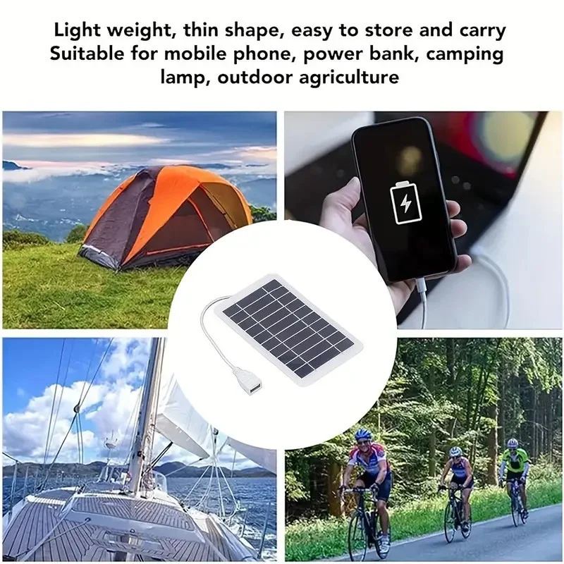 Solar Panel With USB  Outdoor Hiking And Camping Portable Battery Mobile Phone Charging Bank Charging Panel image 4