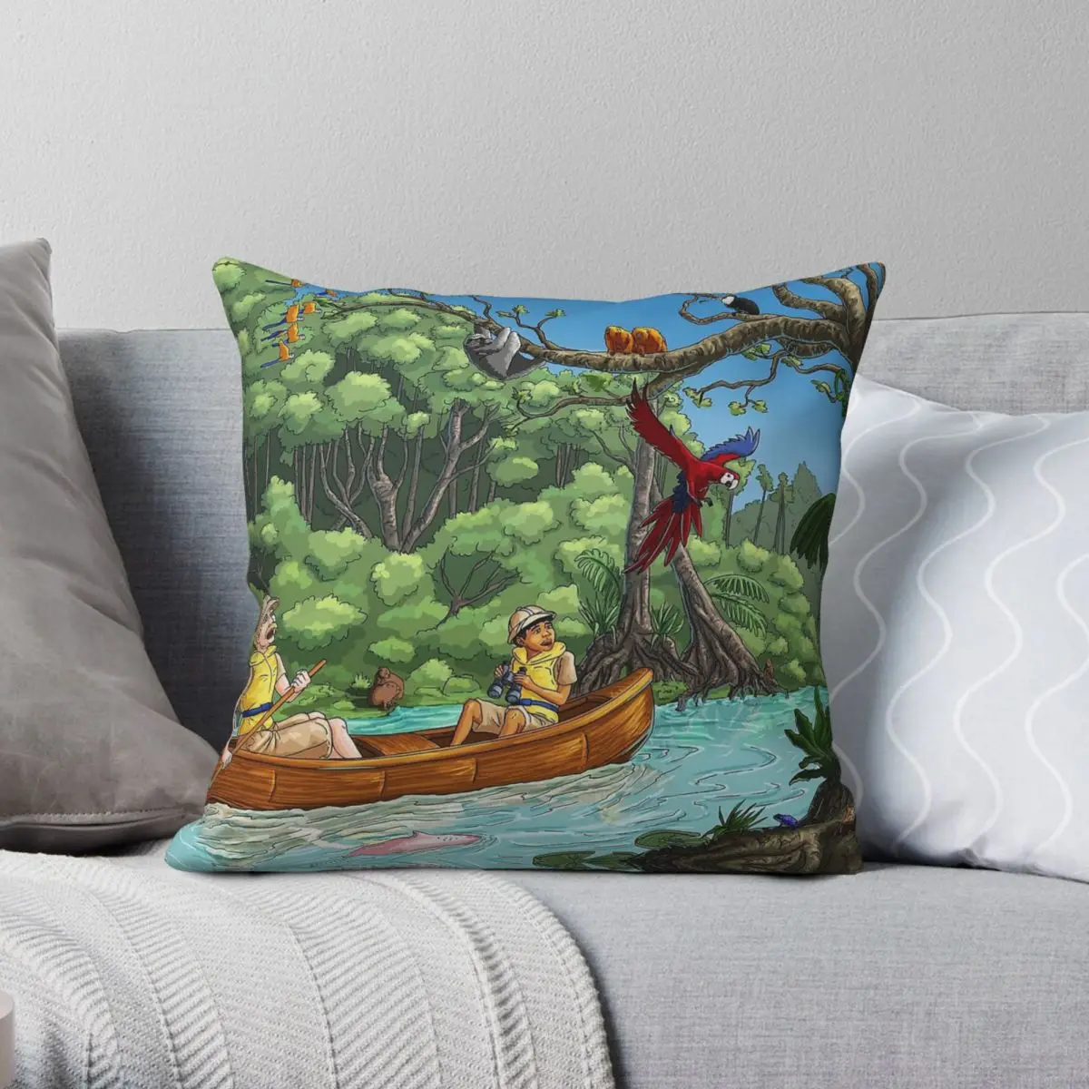 Amazing Amazon Adventure Pillowcase Polyester Linen Velvet Creative Zip Decorative Throw Pillow Case Sofa Cushion Cover 18