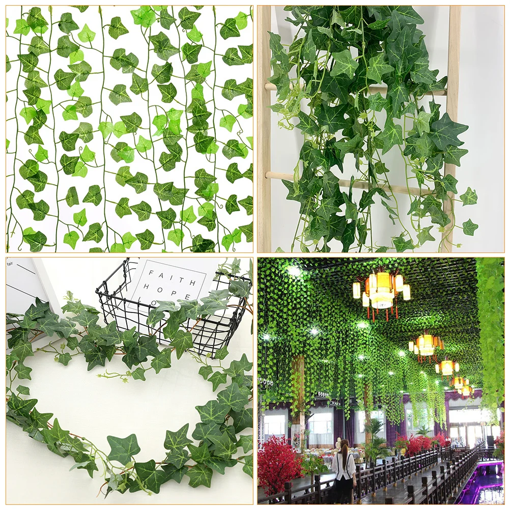 

6Pcs Simulation Plant Leaves Green Artificial Vines Imitation Rattan for Home Garden Banquet Decoration Hanging Decor
