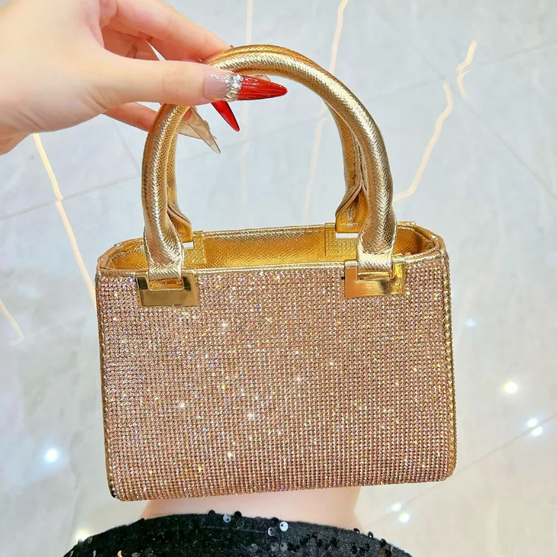 

2025 Brand Design New Fashion Women Wedding Diamonds Handbag and Purse Luxury Color Rhinestone Evening Clutch Bag Crossbody Bag