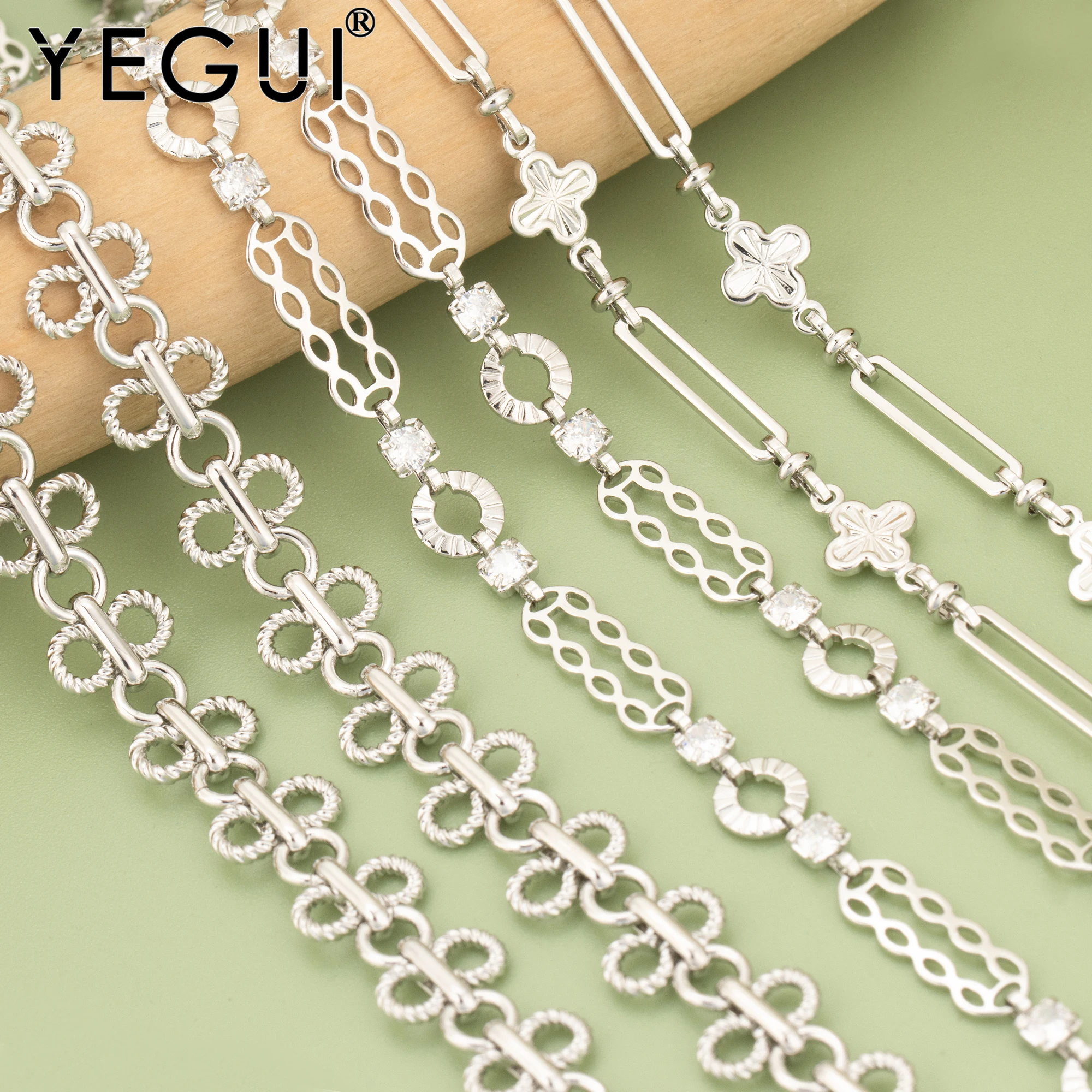 

YEGUI, 50 см/лот, C458, цепочка, 18-каратное золото с родиевым покрытием, медь, без никеля, подвески, ручная работа, изготовление ювелирных изделий, браслет-колье своими руками