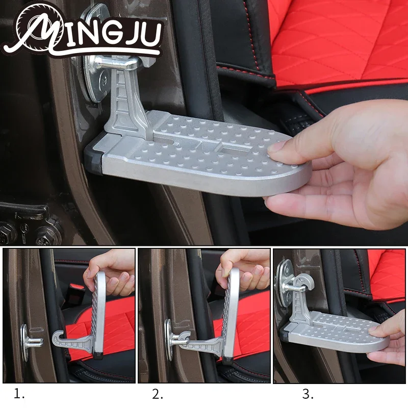 Aluminum Alloy Car SUV Door Pedal Hook Folding Pedal Safety Hammer For Great Wall Poer UTE 2019 2020 2021 Accessories