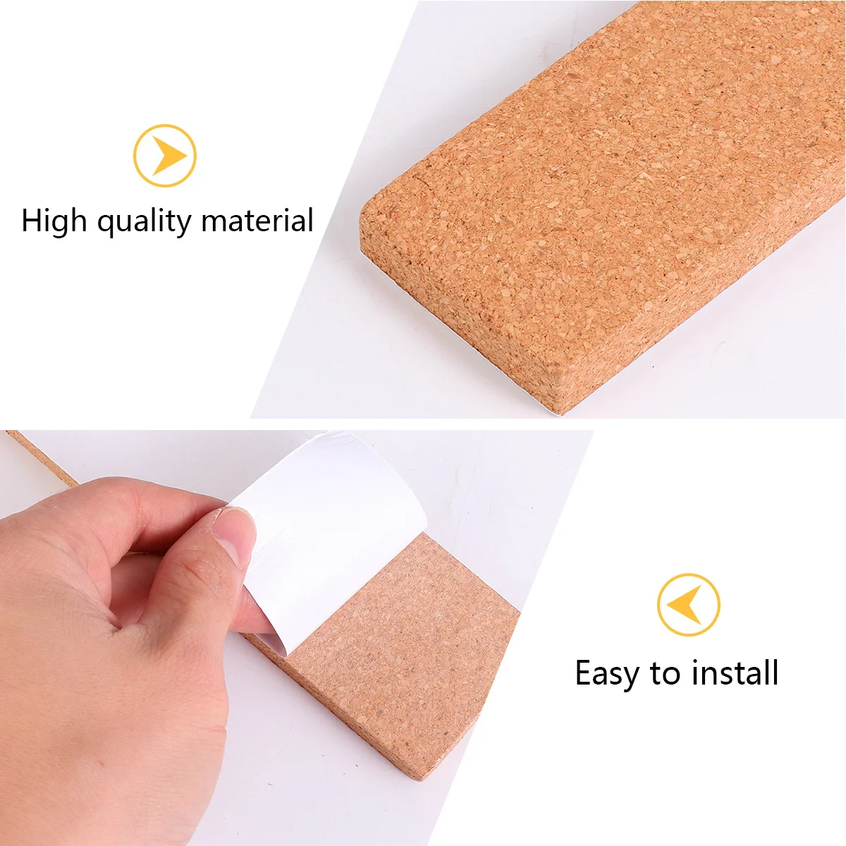 

4Pcs Cork Bulletin Bar Strip Natural Frameless Thick Cork Board Strips Pushpins Menu Photo Wall Board for Home Office Classroom