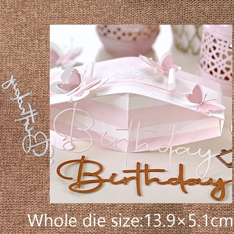 XLDesign Craft Metalen stencil mal verjaardag letters plakboek stansen Album Papieren Kaart Craft Embossing Metalen Stansmessen