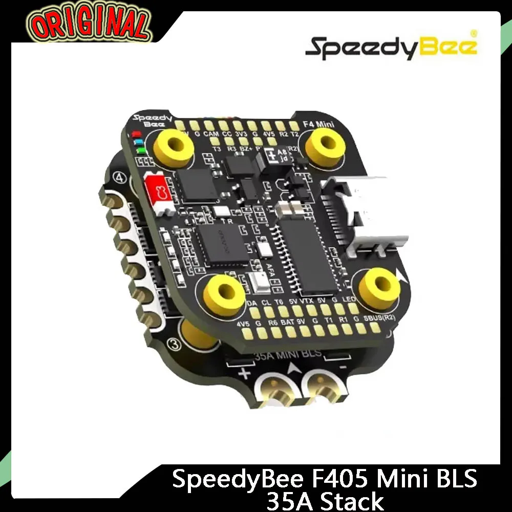 

SpeedyBee F405 Mini BLS 20x20 Stack — 35A 4in1 ESC, F405 FC 3-6S, Bluetooth, DJI для FPV фристайл/гоночных дронов