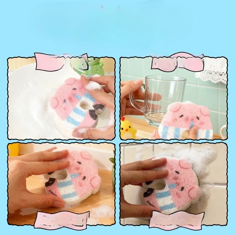 Wood pulp cotton dishwashing cloth degreasing kitchen dishwashing sponge wiping
