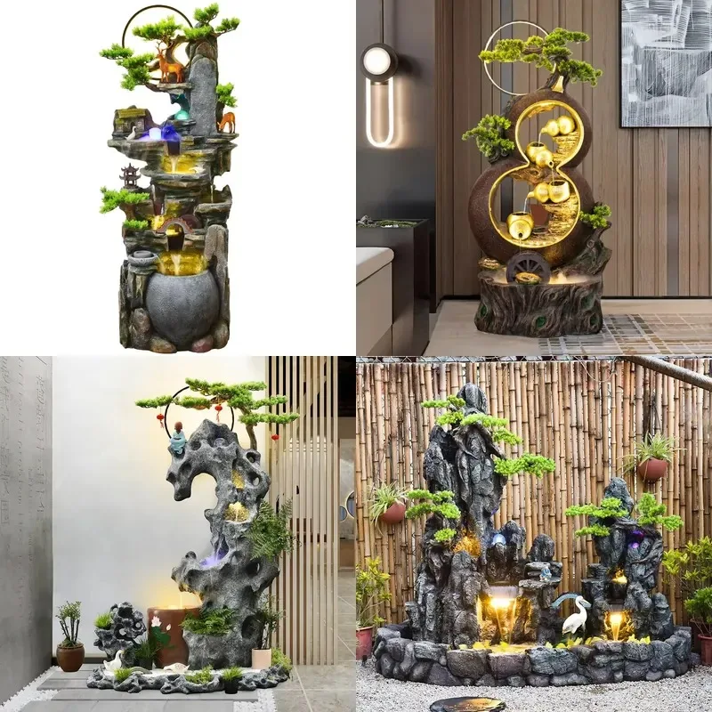 Rockery Running Water Fountain Indoor Outdoor Circulating Water Feature Decoration