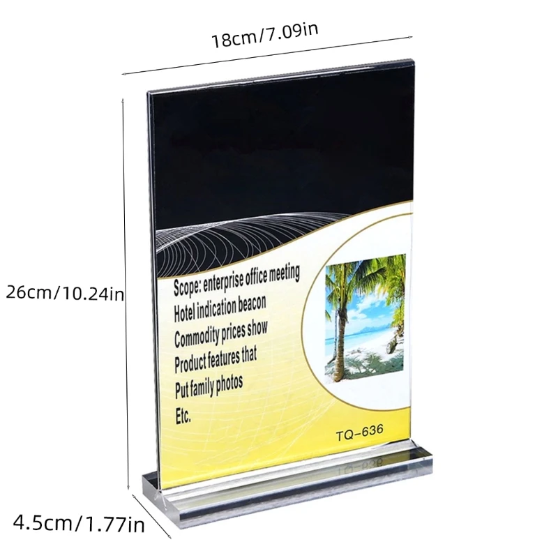 5 Pcs Acrylic Sign Holder Table Sign Display Holder Clear Sign Display Holder