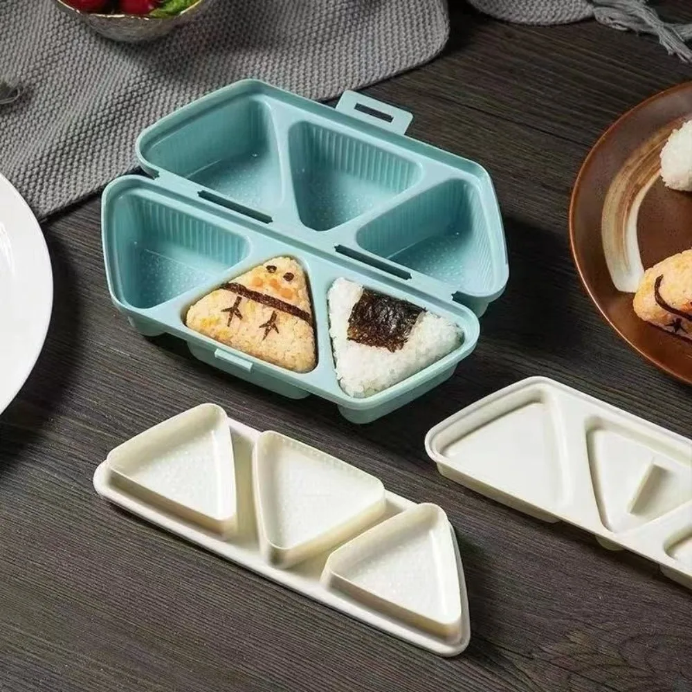 New 6 Grid Rice Ball Mold Triangle Shape Food-Grade Plastic Sushi Mold Bento Box Style Onigiri Mold Sushi Making